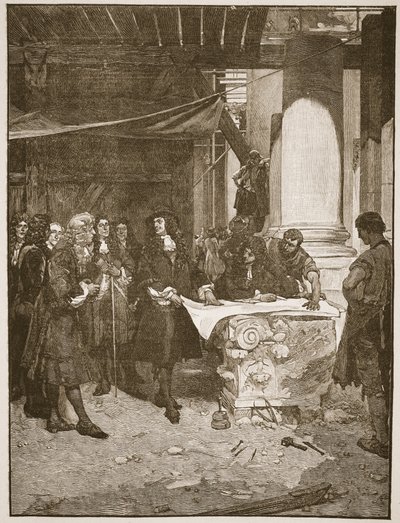 Charles II Visiting Wren During the Building of St. Paul